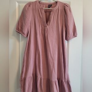 Vero Moda Mauve Puff Sleeve Dress